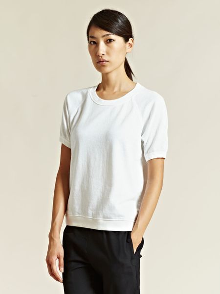 Rxmance Rxmance Womens Short Sleeve Sweatshirt in White | Lyst
