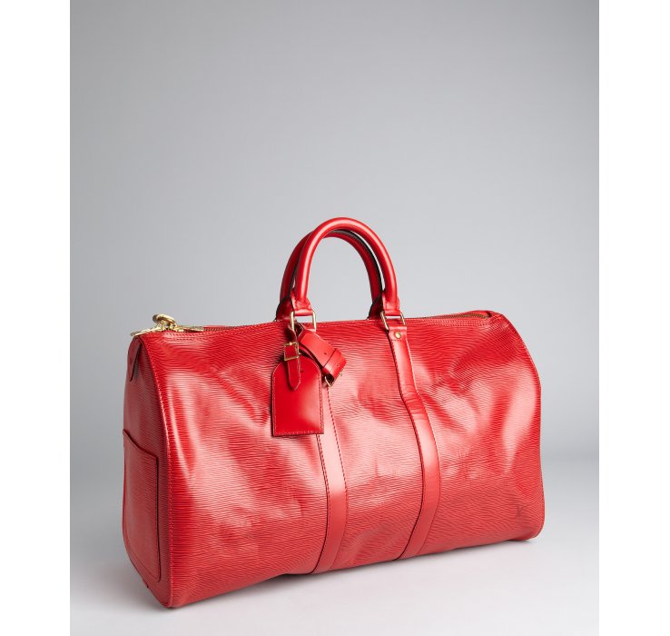 Lyst - Louis Vuitton Red Epi Leather Keepall 45 Vintage Travel Bag in Red