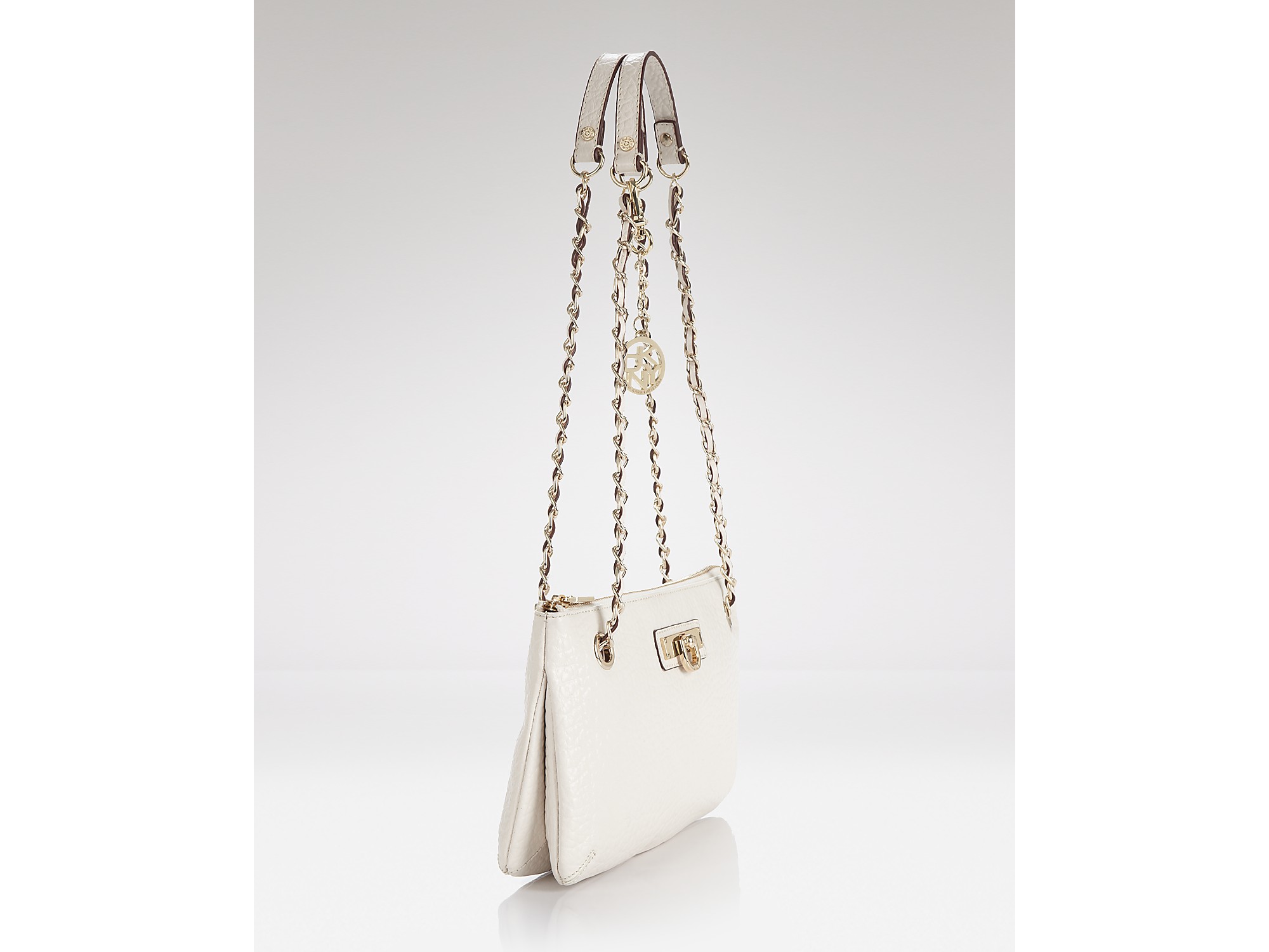 Dkny Shoulder Bag Chain Strap Convertible Leather in Orange Lyst