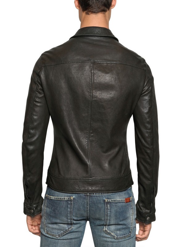 Lyst - Dolce & Gabbana Nappa Leather Jacket in Black for Men