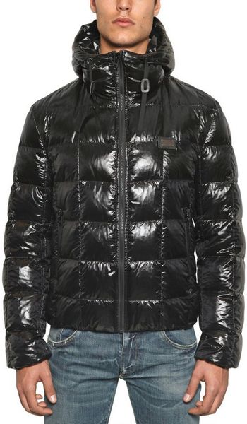 Dolce & Gabbana Quilted Nylon Hooded Down Jacket in Black for Men | Lyst