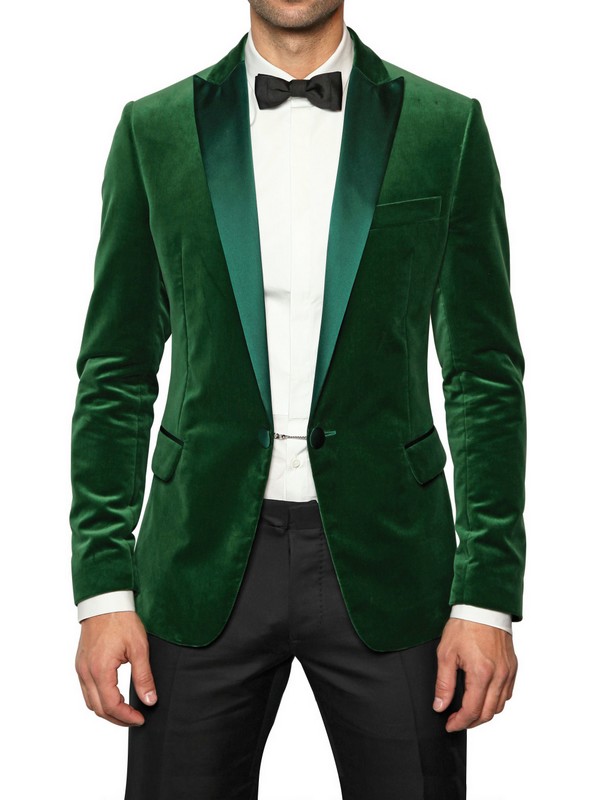 DSquared² Satin Collar Velvet Tuxedo Jacket in Green for Men - Lyst