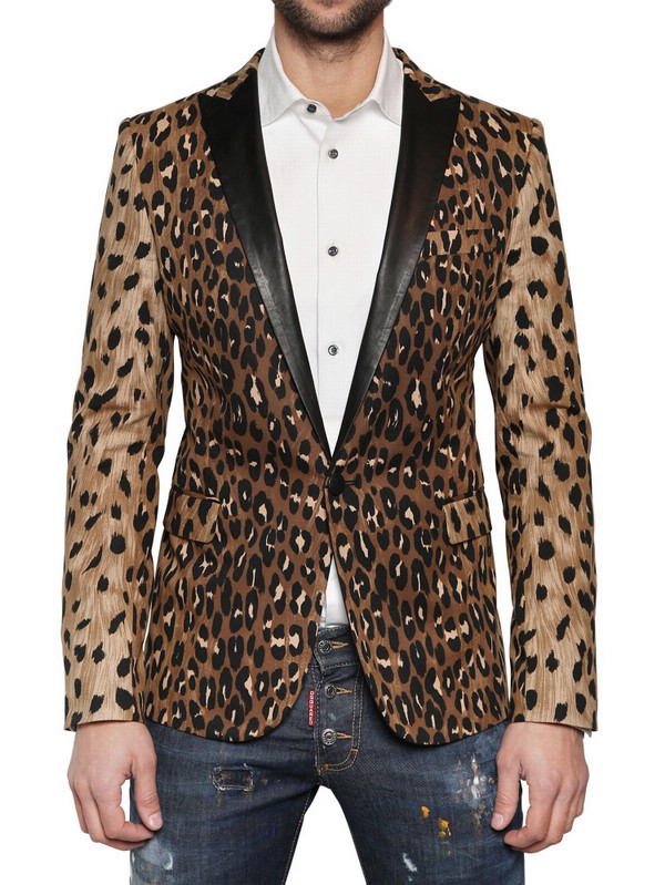 Lyst - Dsquared² Calfskin Leopard Print Tuxedo Jacket for Men