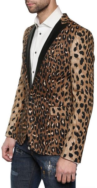 Dsquared² Calfskin Leopard Print Tuxedo Jacket in Animal for Men ...