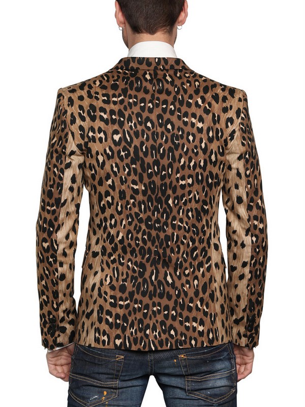 DSquared² Calfskin Leopard Print Tuxedo Jacket for Men | Lyst
