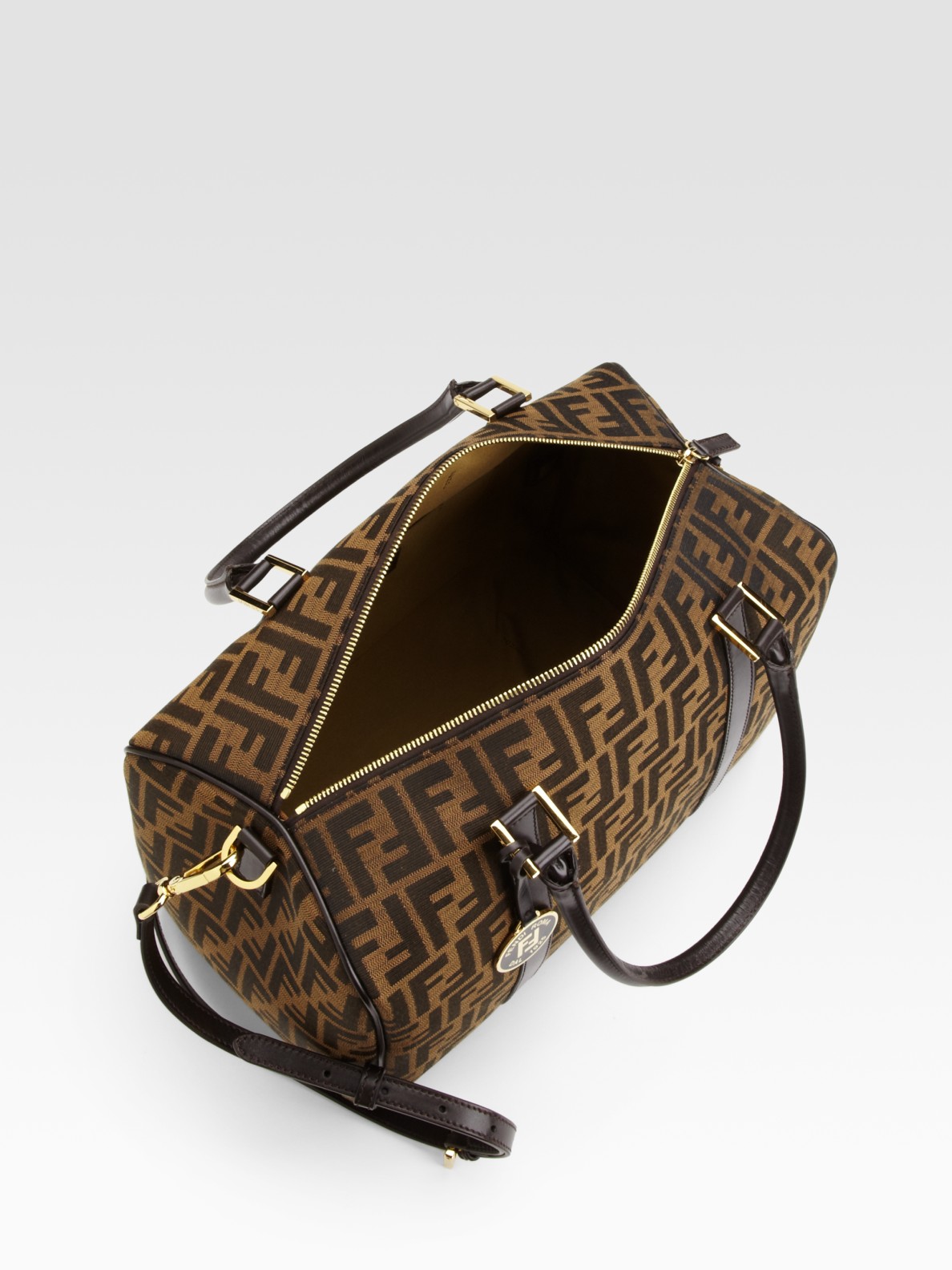 fendi zucca boston bag