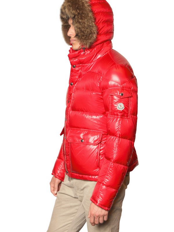 red shiny moncler jacket