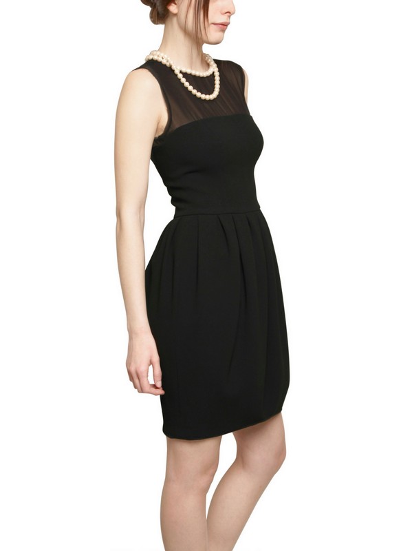 Boutique Moschino Pearl Neck Dress in Black - Lyst