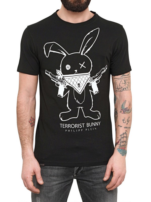 Philipp Plein Terrorist Bunny Cotton Jersey Tshirt in Black for Men | Lyst