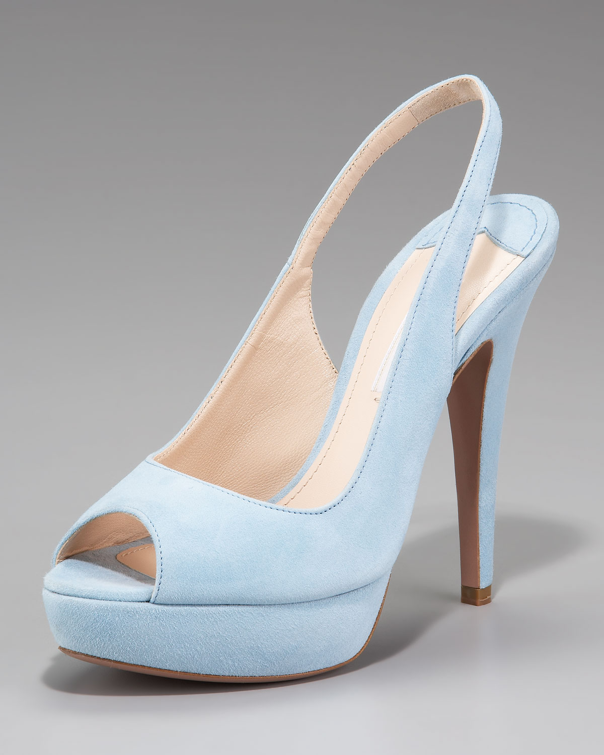 light blue sling back shoes