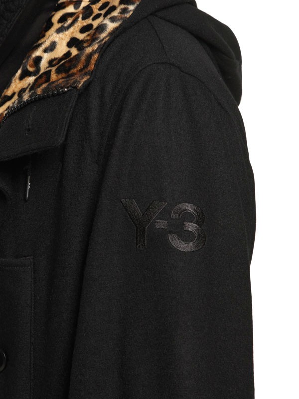 Y3 Horsehide Wool Flannel Trench Coat in Black for Men Lyst