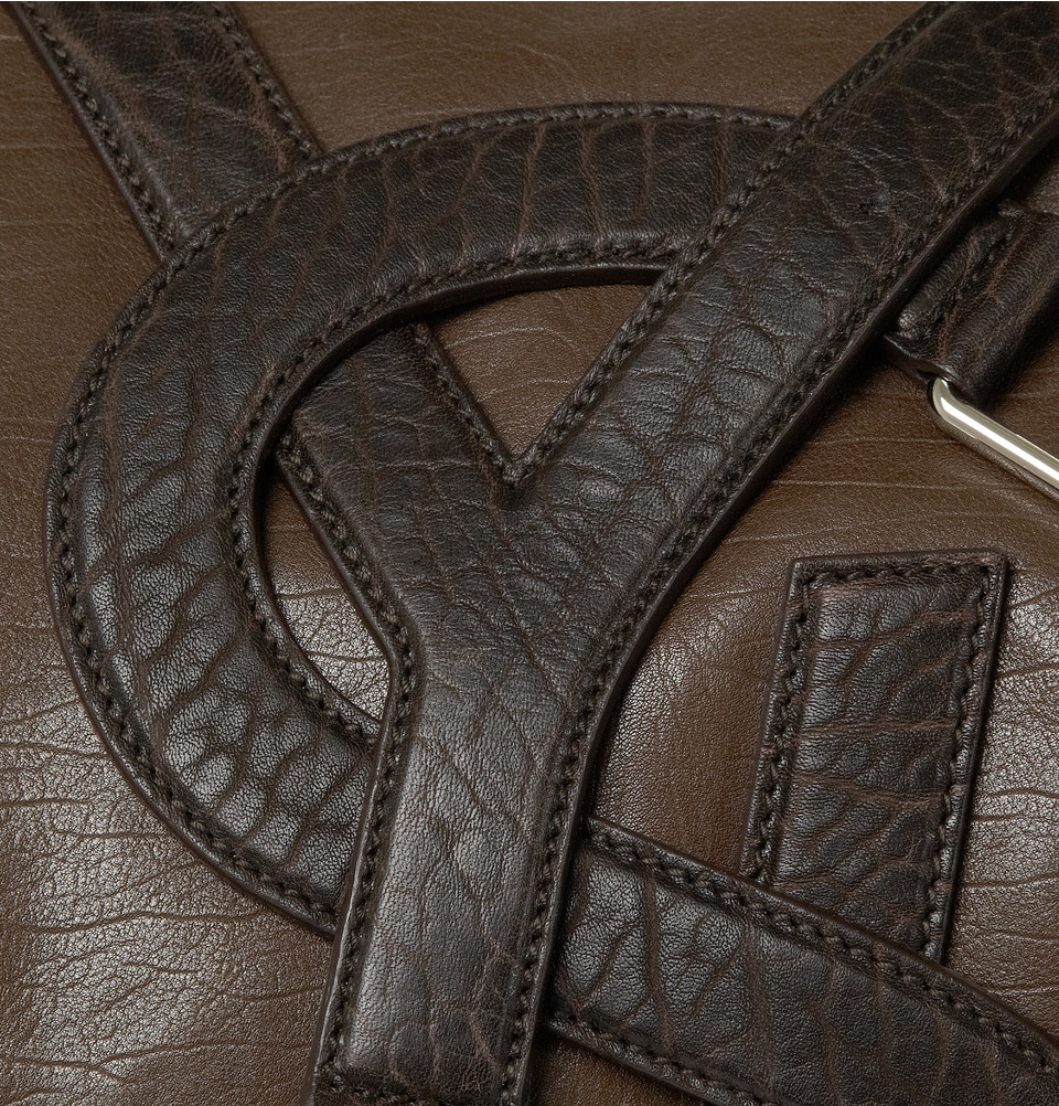 Saint Laurent Logostrap Leather Holdall Bag in Brown for Men - Lyst