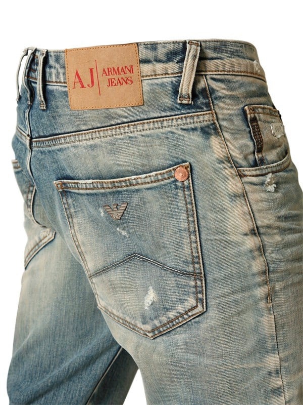 Lyst - Armani Jeans 185cm Vintage Washed Slim Fit Jeans in Blue for Men