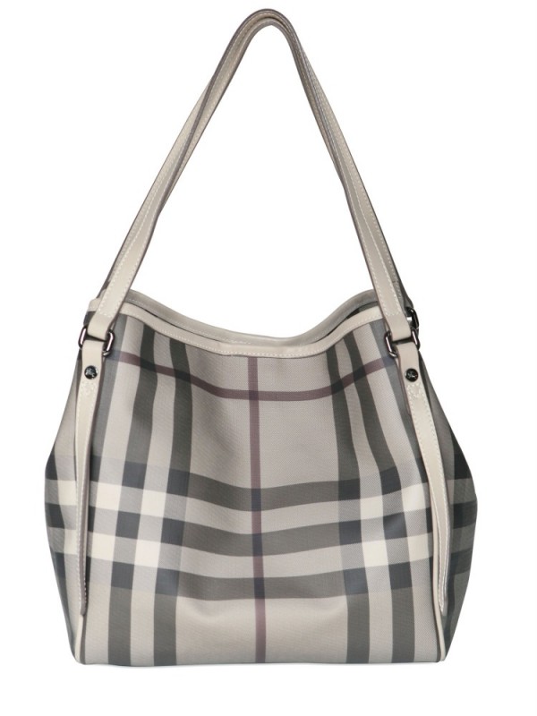 burberry large canvas check tote bag