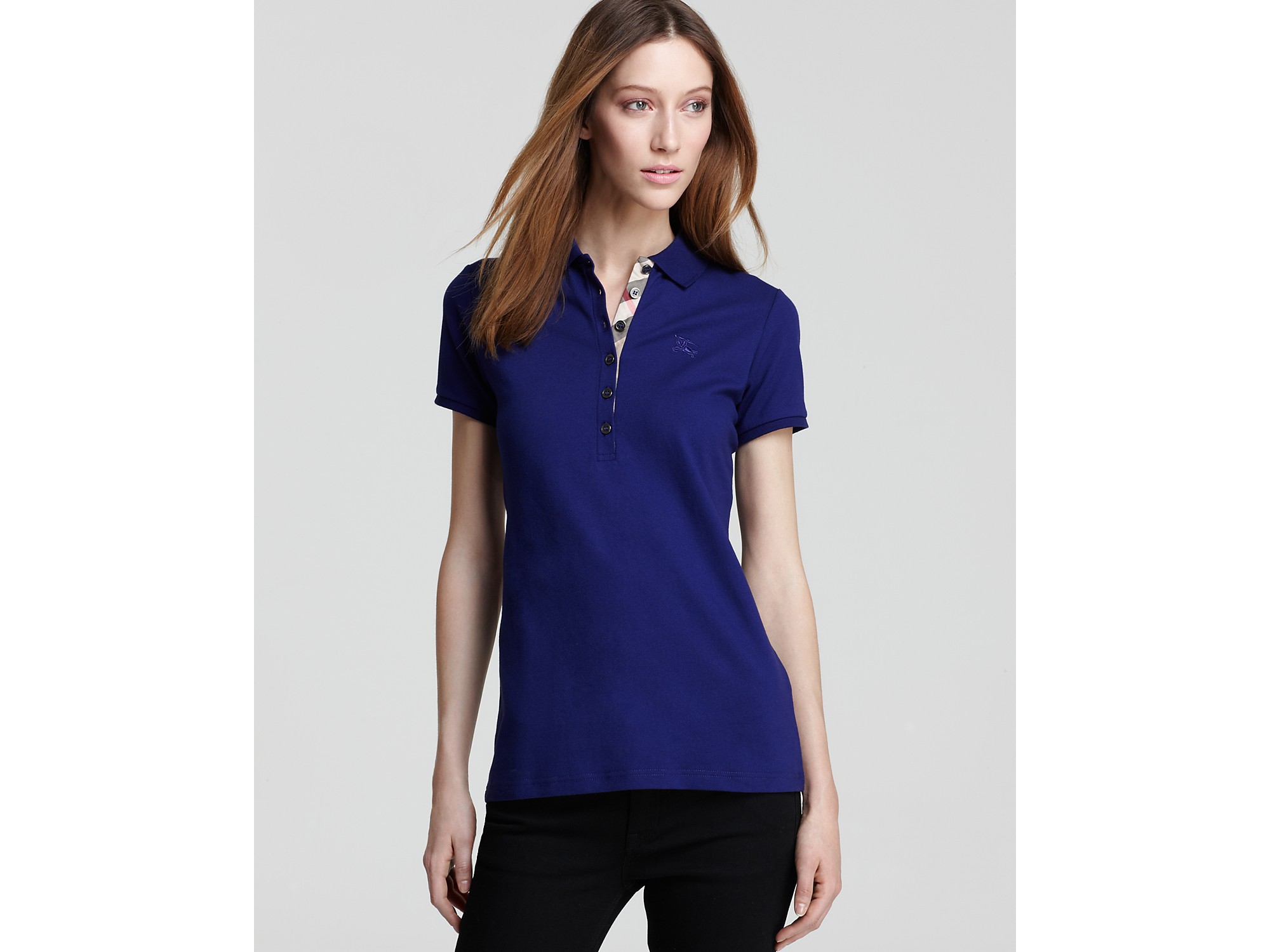 burberry polo shirt womens blue