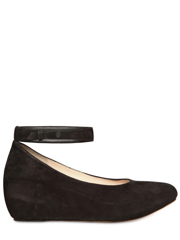 black suede ballerinas