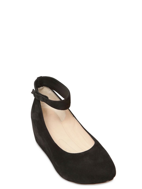 black suede ballerinas