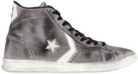 Converse Mid Suede Leather Vintage Sneakers in Gray for Men (grey) | Lyst