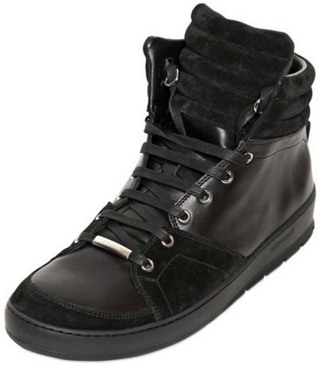 Dior Homme Suede Leather High Top Sneakers in Black for Men | Lyst