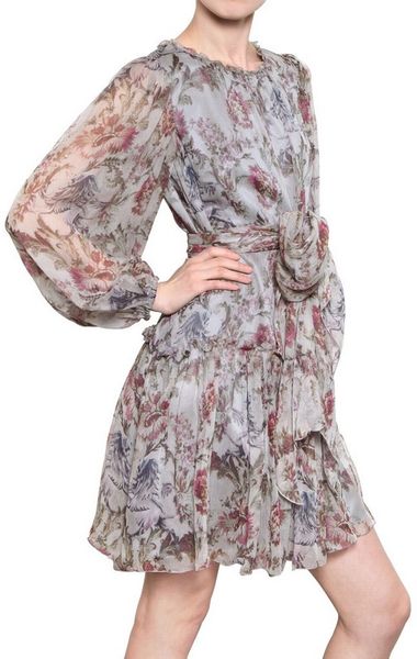 Dolce & Gabbana Printed Silk Crepon Dress in Multicolor (multi) | Lyst