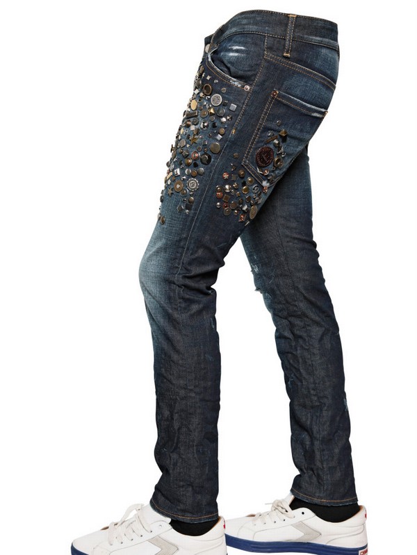 dsquared metal plaque clement fit jeans