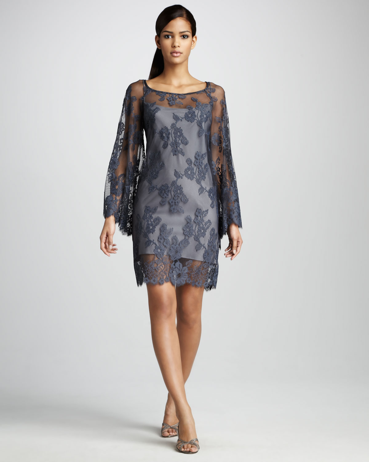 lace overlay cocktail dress
