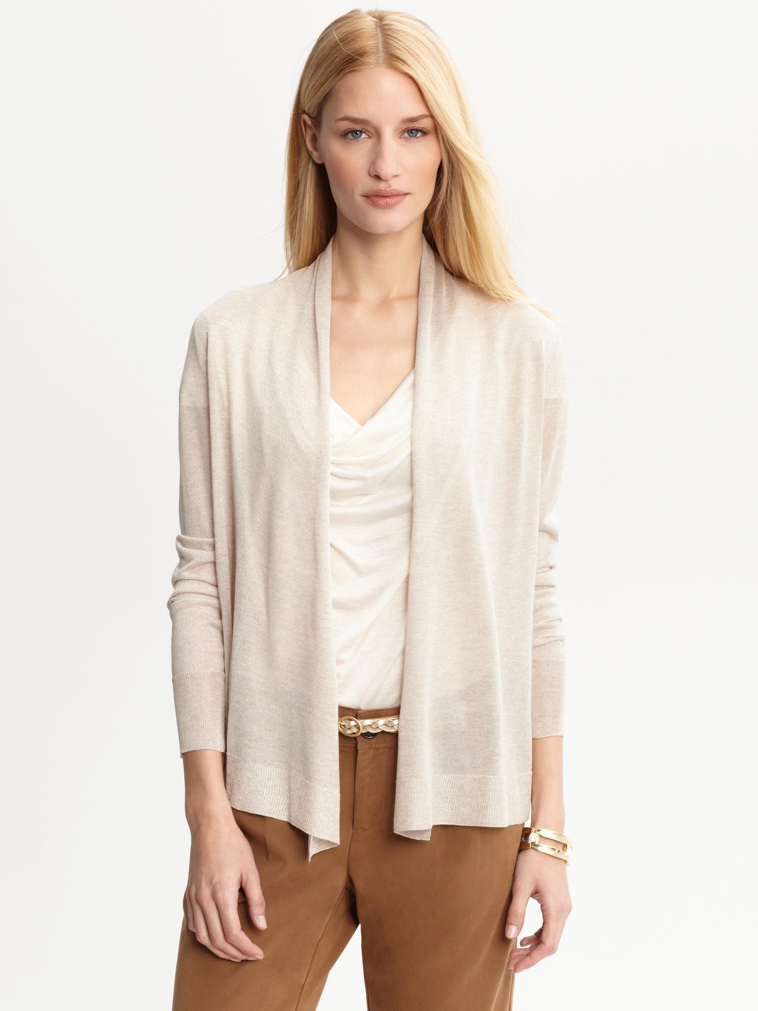 cropped open cardigan