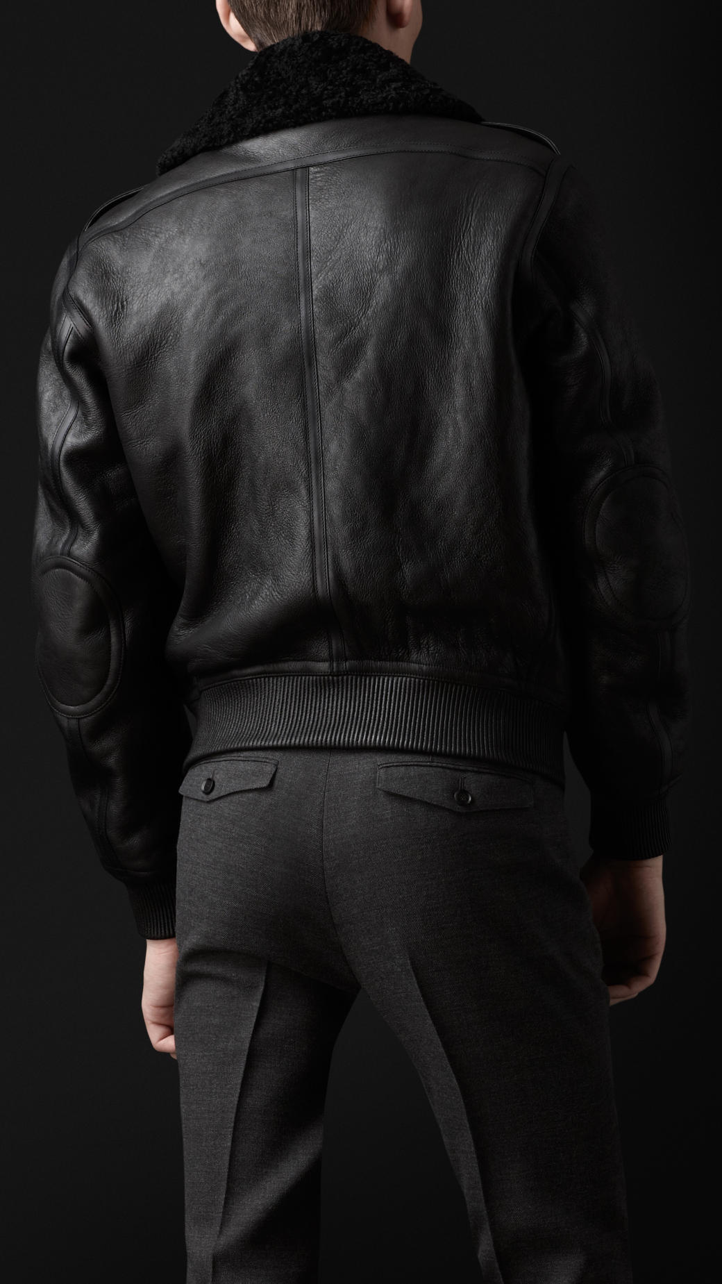 burberry shearling bomber jacket mens