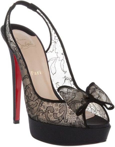 Christian Louboutin Lace Pumps in Black | Lyst