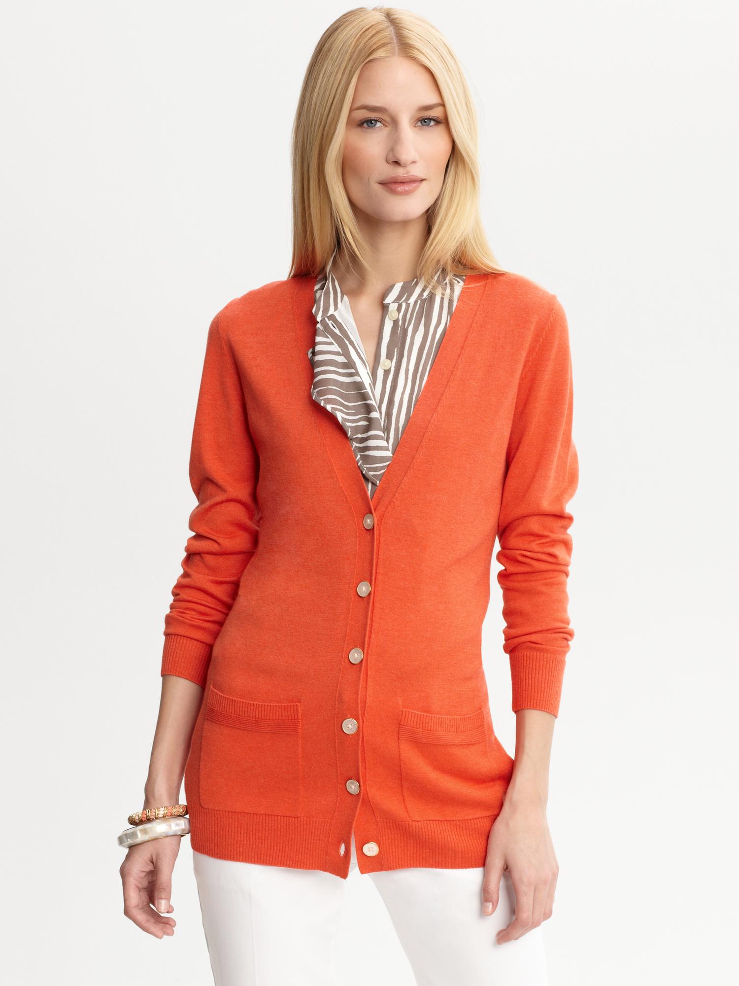 long cardigan orange