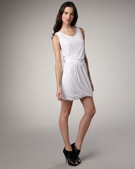 Theory Draped Jersey Dress in White | Lyst
