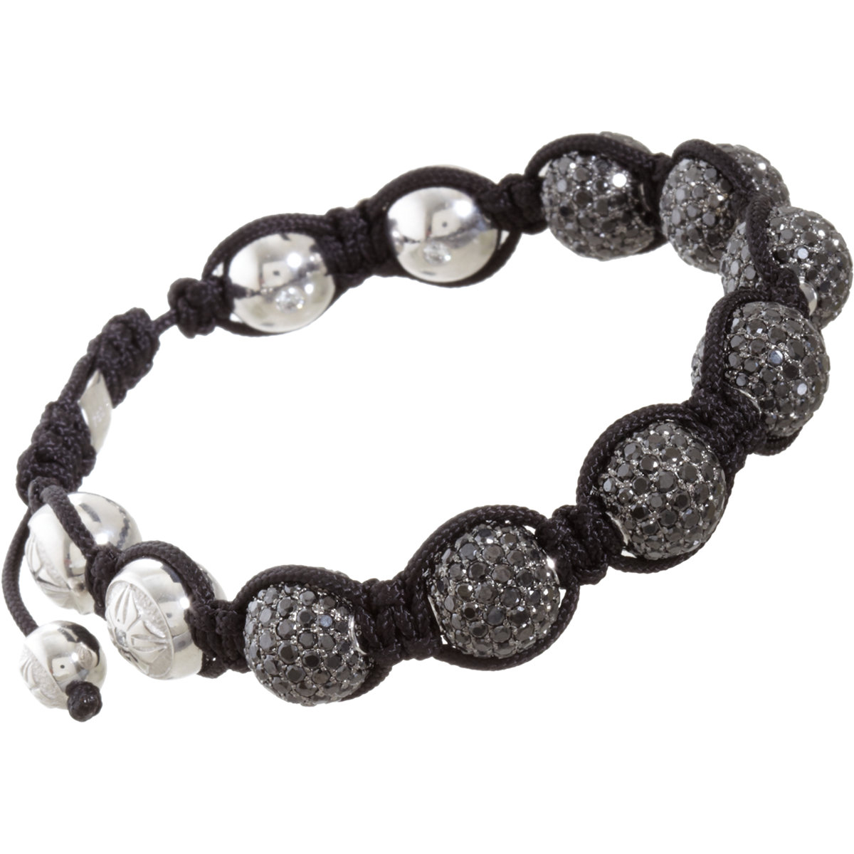 Shamballa Jewels Black Pave Diamond Bead Bracelet In Lyst Gallery