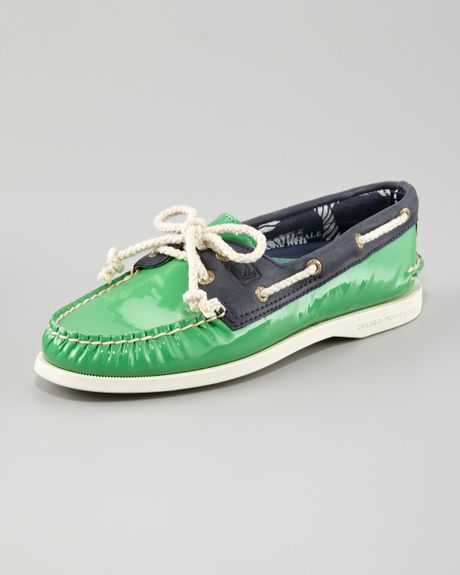Sperry Top-sider Authentic Patent Leather Boat Shoe in Blue (kelly ...