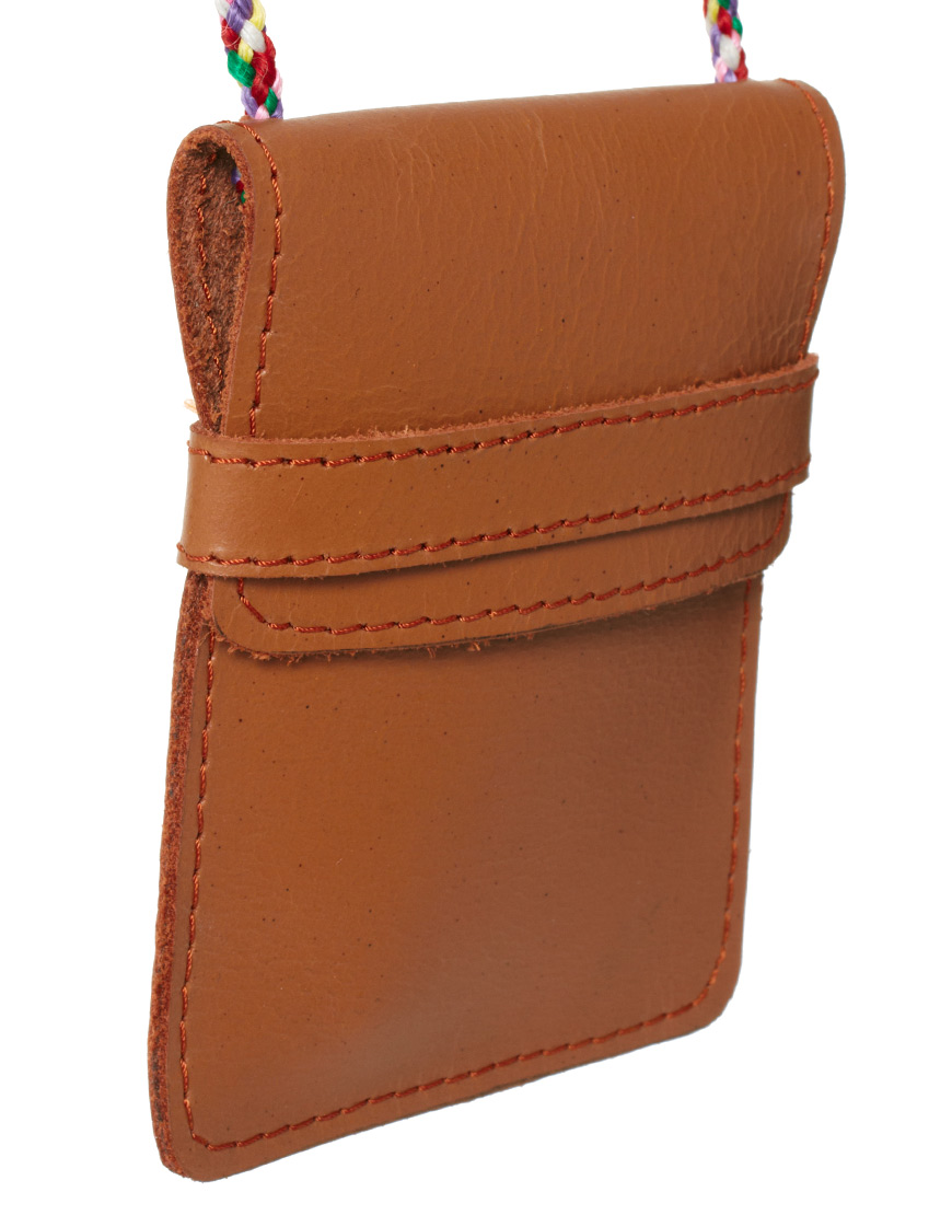 ASOS Leather Pouch Necklace in Tan (Brown) for Men Lyst