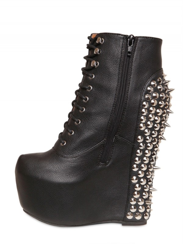 Jeffrey campbell 160mm Calf Studded Boot Wedges in Black | Lyst