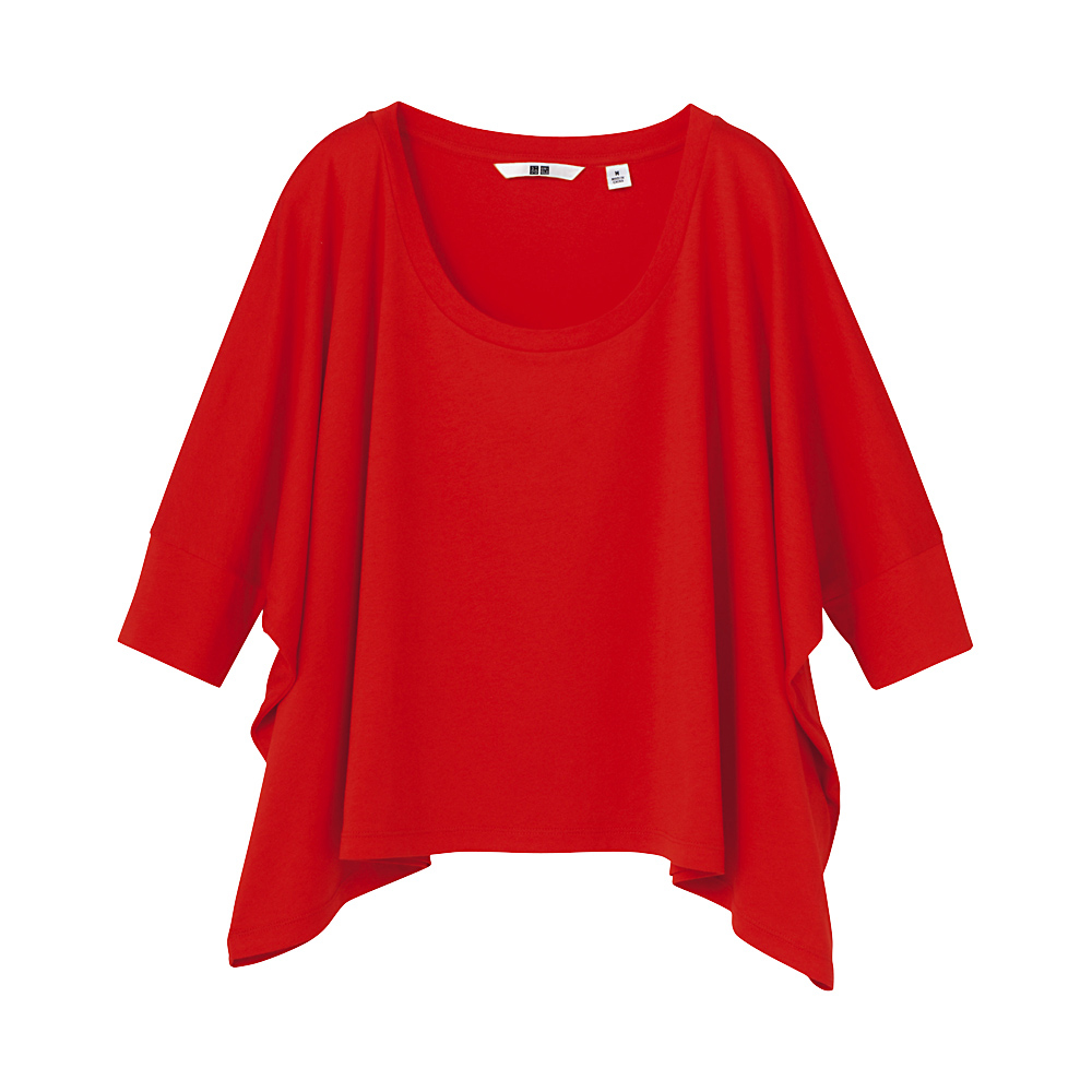Uniqlo Women Velvet Short Sleeve Big Tshirt in Red (orange) | Lyst