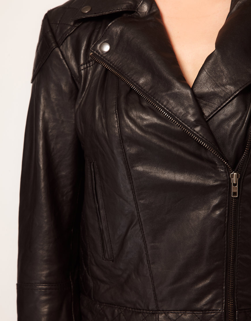 ASOS Asos Curve Leather Biker Jacket in Black Lyst