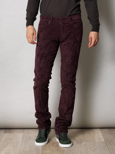 Bottega Veneta Dyed Washed Corduroy Trousers in Purple for Men ...