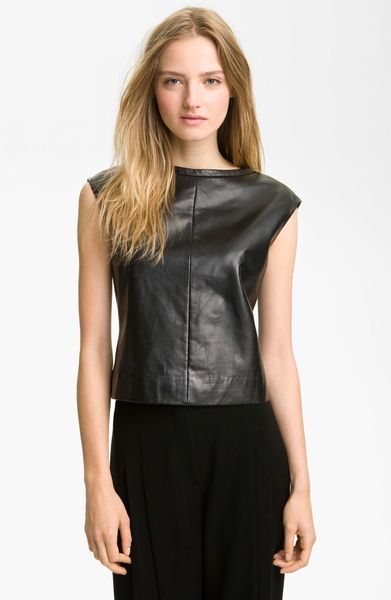 Cacharel Leather Top in Black (noir) | Lyst