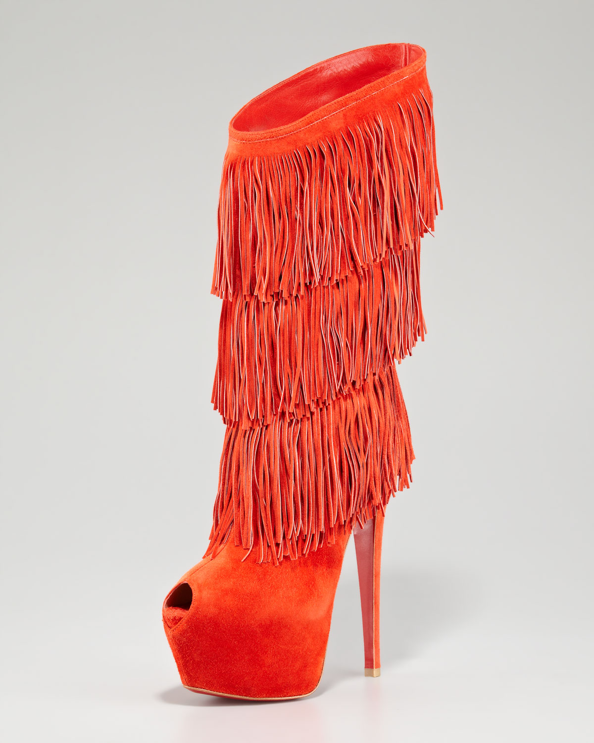 christian louboutin fringe boots