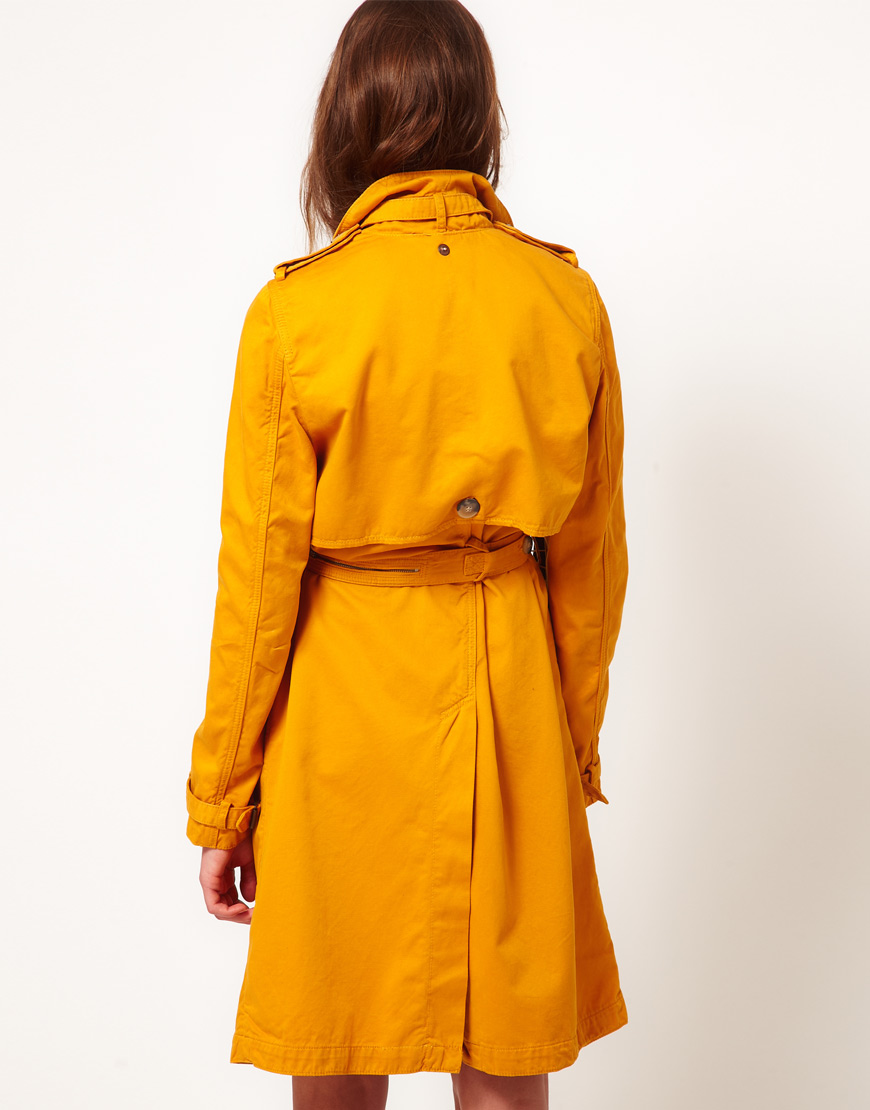 DIESEL Trench Coat in Yellow Lyst