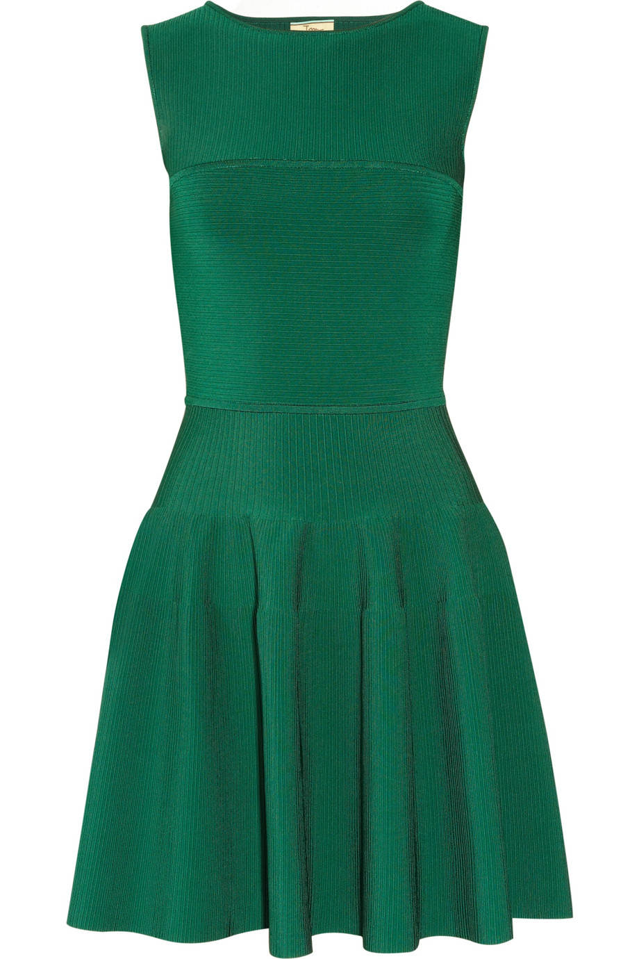 Issa Cutout Ribbed Knitted Dress in Green | Lyst
