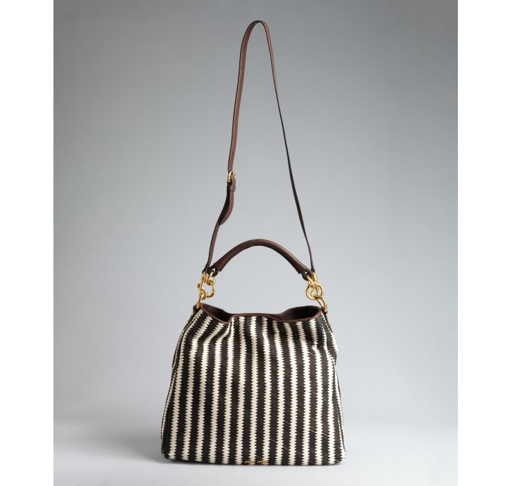 Lyst Miu Miu Woven Leather Hobo Bag in Black