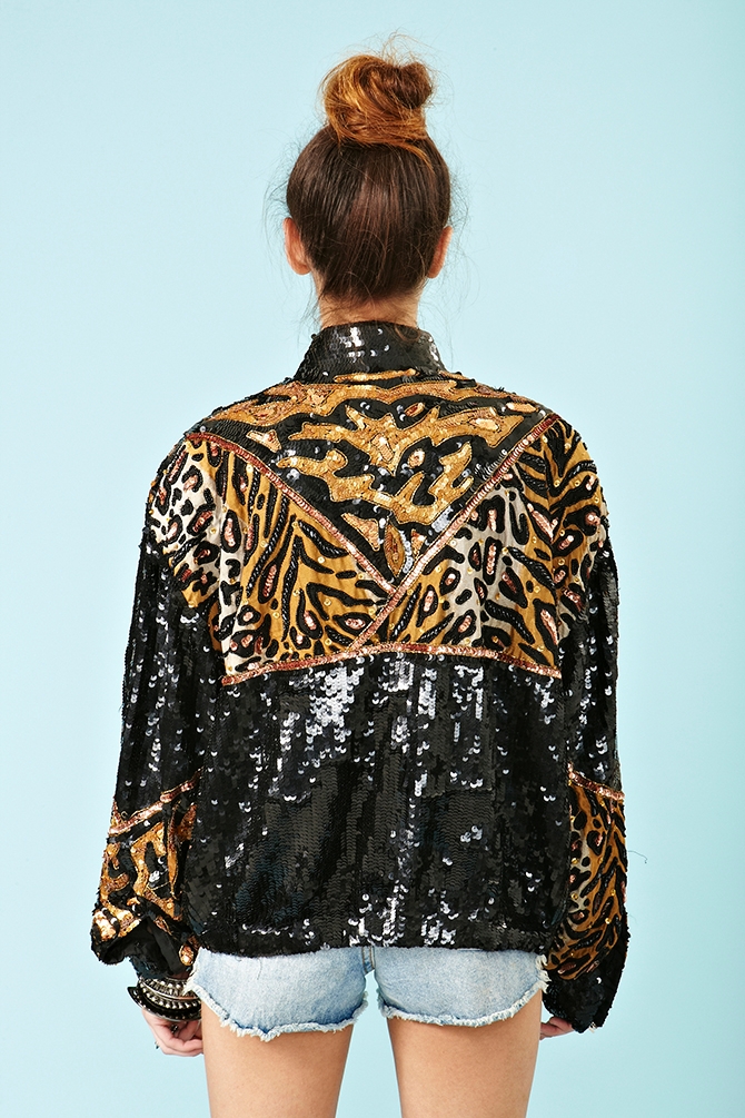 Lyst Nasty Gal Leopard Sequin Bomber Jacket