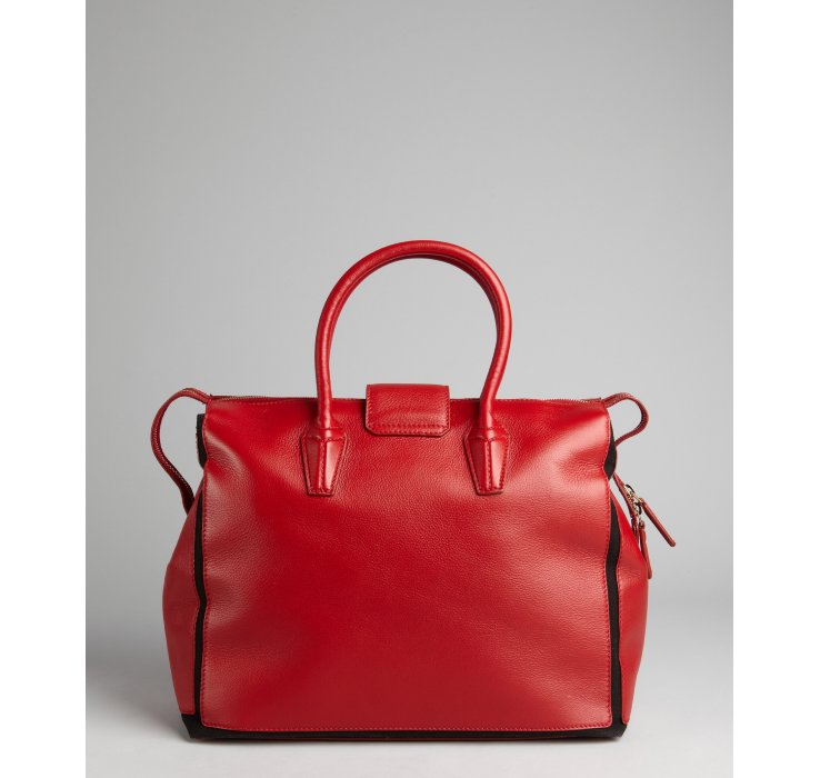 Saint laurent Leather Muse Two Cabas Tote in Red (poppy) | Lyst  