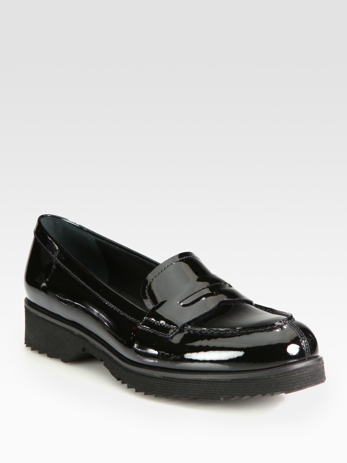 patent leather penny loafer