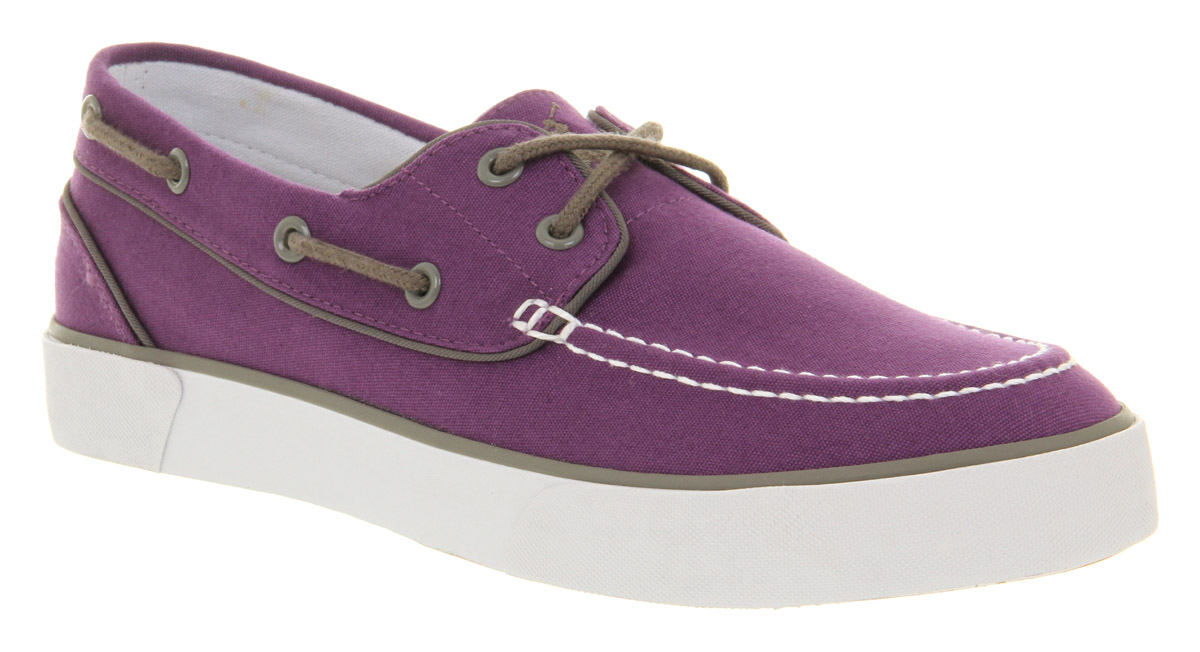 purple boat shoes