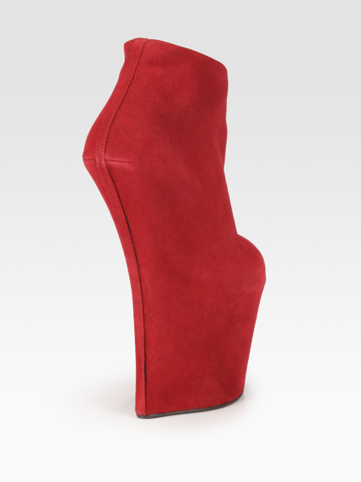 red suede platform boots
