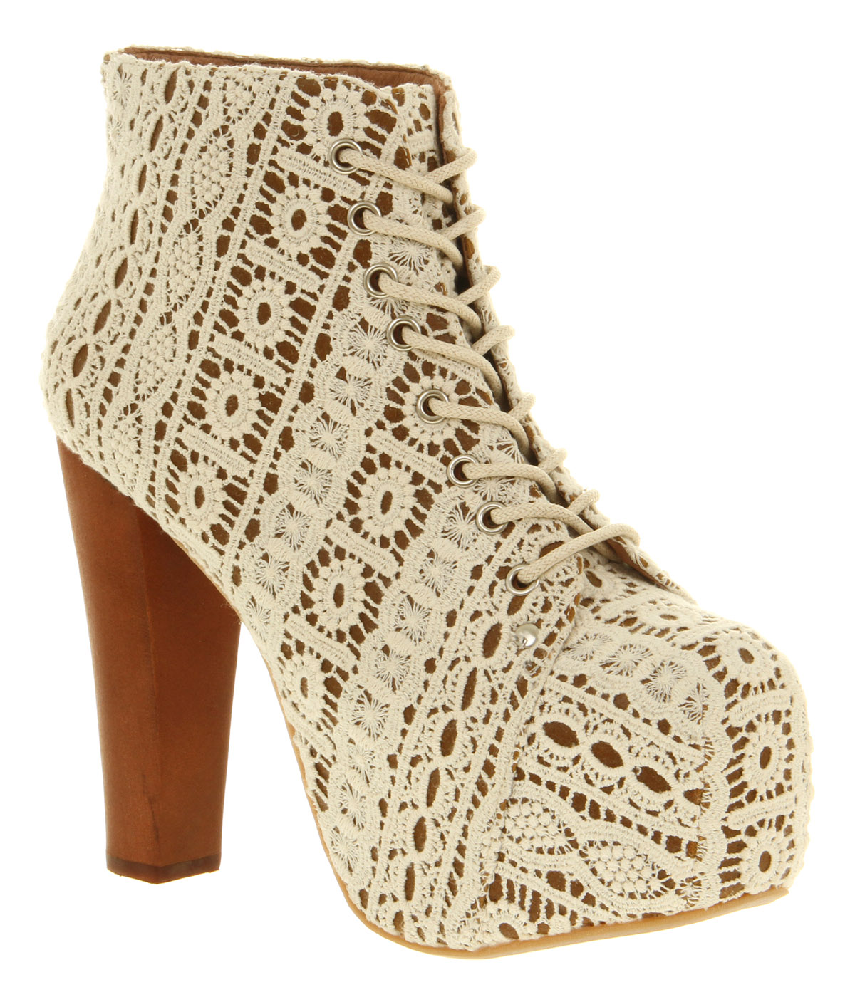Jeffrey Campbell Lita Ankle Boot White Crochet - Lyst