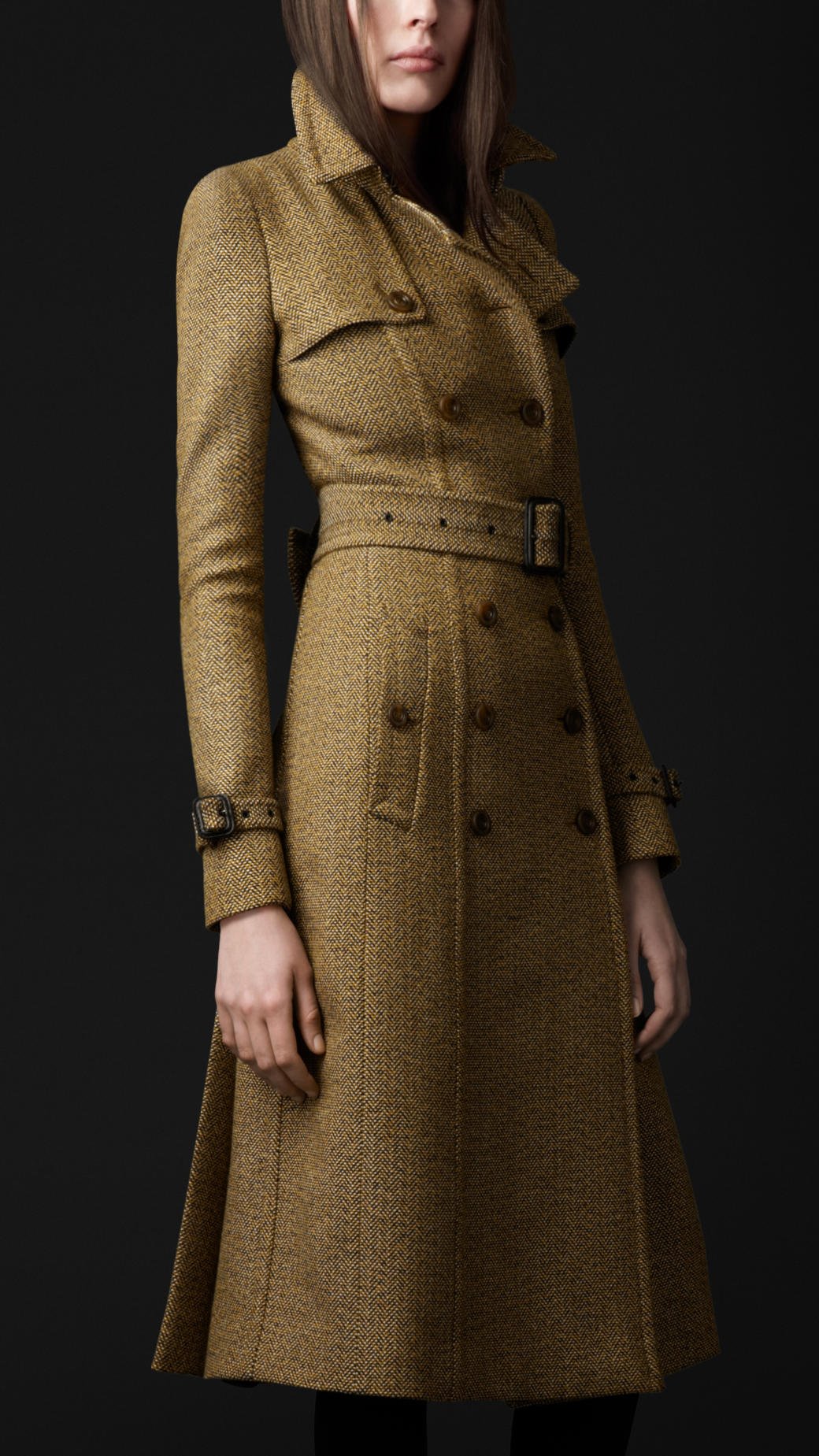 Lyst - Burberry Prorsum Tailored Wool Trench Coat in Natural